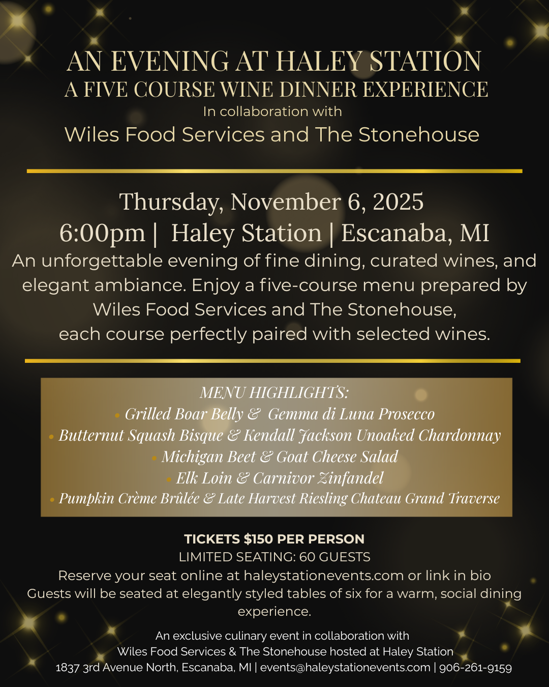 An Evening at Haley Station: Five-Course Wine Dinner
